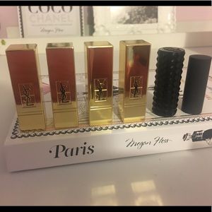 Four YSL mini lipsticks, 1 Kat Von D, 1 bite